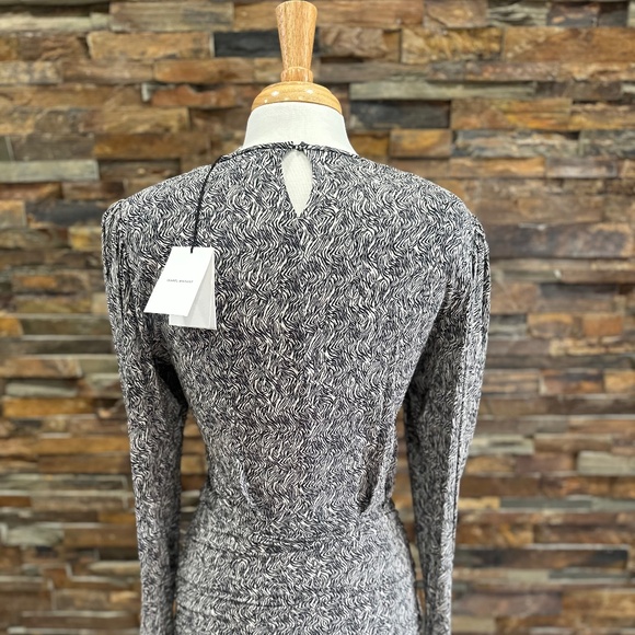 ISABEL MARANT Wrap-Effect Printed Mini Dress Size 38 - Picture 11 of 16